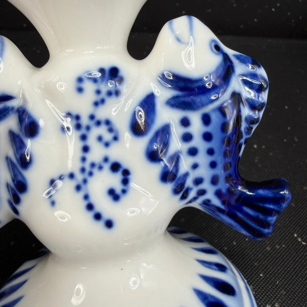 Gzhel porcelain candlestick